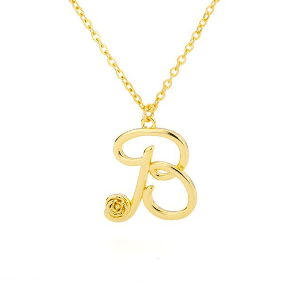 Letter Flower Necklace - Letter B